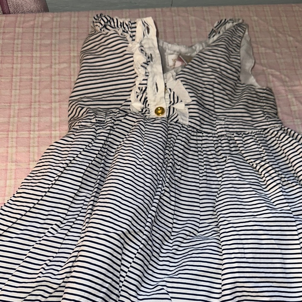 Striped Sleeveless Dress with Ruffle Detail